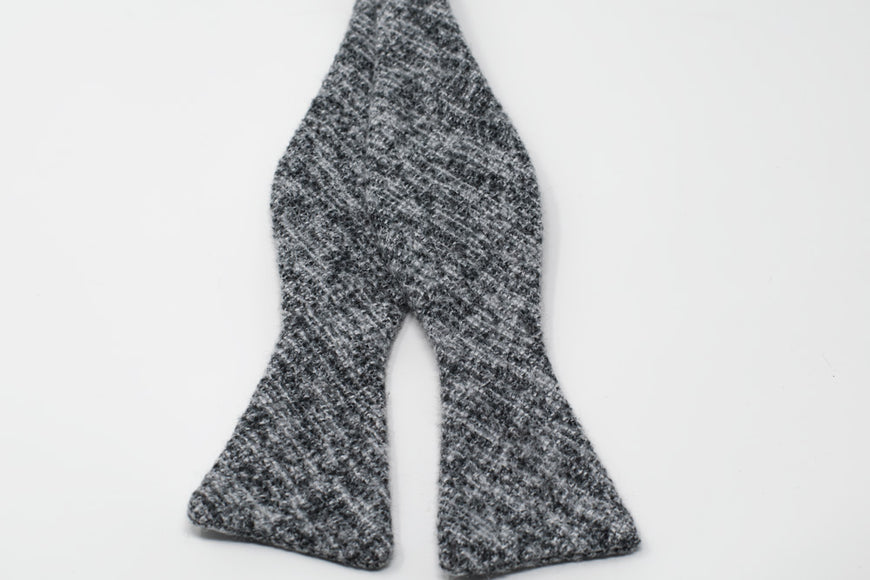 Grey Wool bow tie. Untied Wool bow tie for dapper men and dapper gentlemen